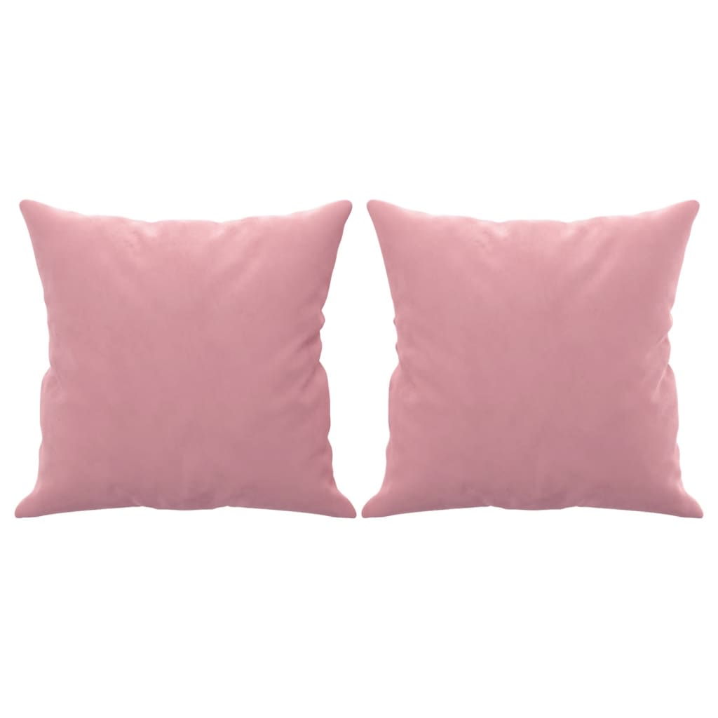 3-personers sofa med pyntepuder 180 cm velour pink