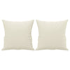 3-personers sofa med pyntepuder 180 cm velour cremefarvet