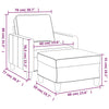 sofastol med fodskammel 60 cm stof Gråbrun
