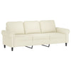 3-personers sofa med fodskammel 180 cm velour cremefarvet