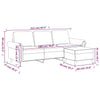 3-personers sofa med fodskammel 180 cm velour blå