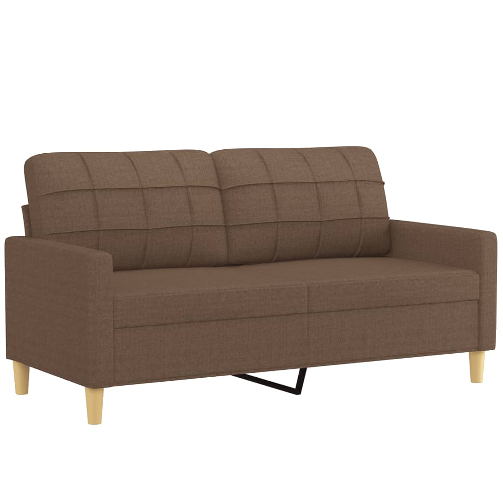 sofasæt 2 dele med puder stof brun