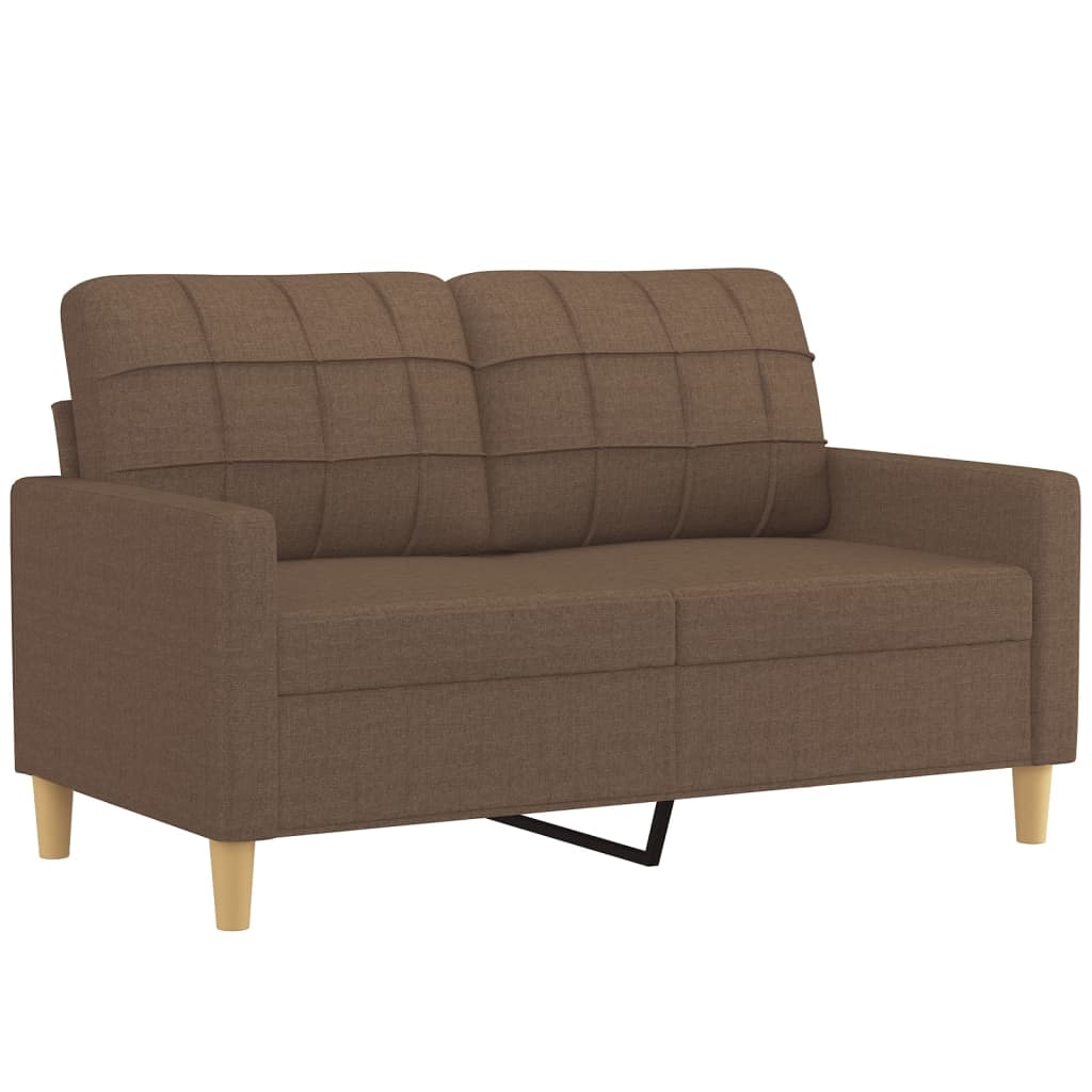 sofasæt 3 dele med puder stof brun