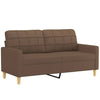 sofasæt 3 dele med puder stof brun
