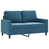 sofasæt 3 dele med hynder velour blå