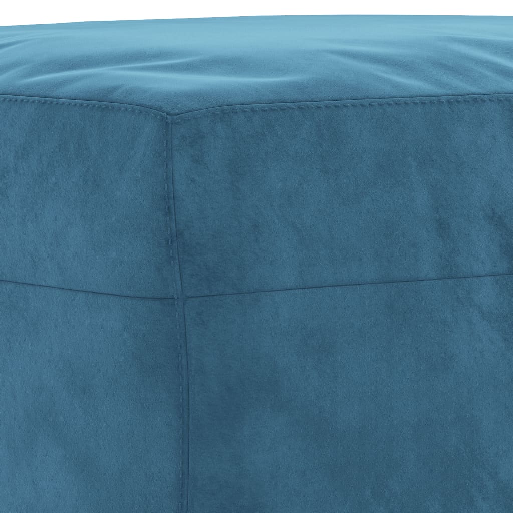 sofasæt 3 dele med hynder velour blå