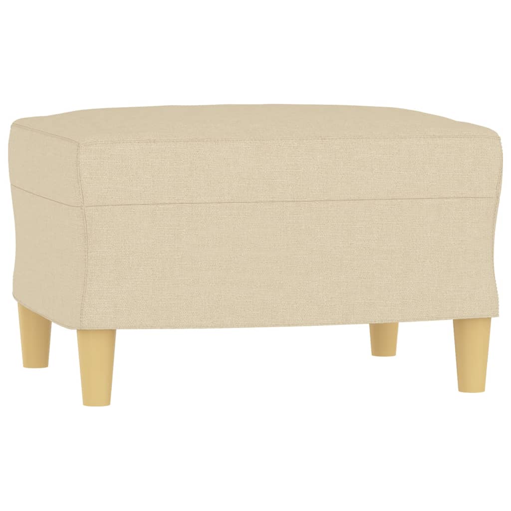 sofasæt 3 dele med puder stof cremefarvet