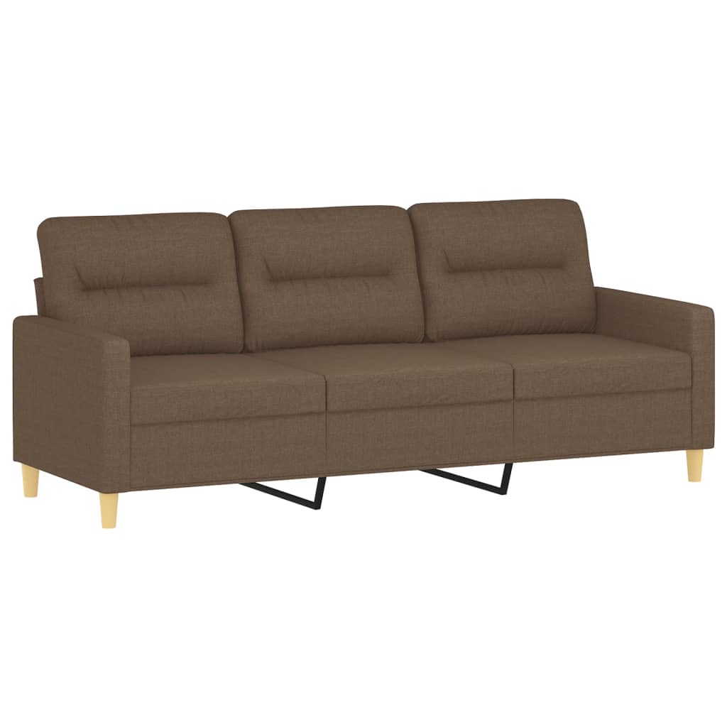 sofasæt 3 dele med puder stof brun