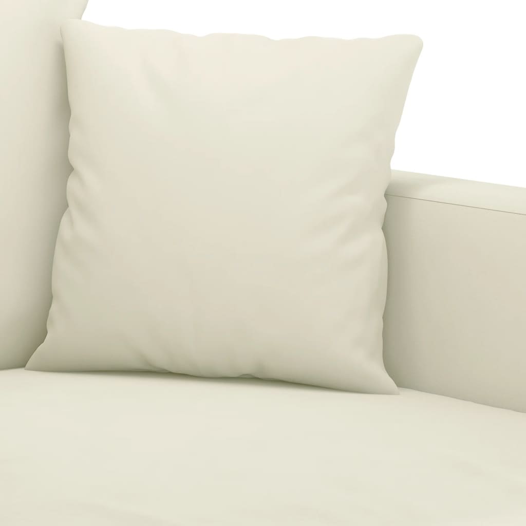 sofasæt 4 dele med hynder velour cremefarvet