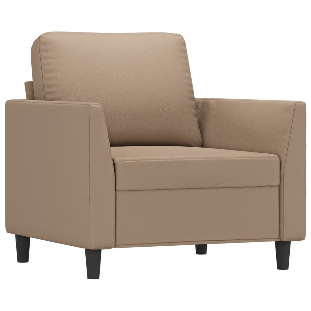 sofasæt 4 dele med hynder kunstlæder cappuccinofarvet