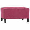 sofasæt 4 dele med hynder velour vinrød