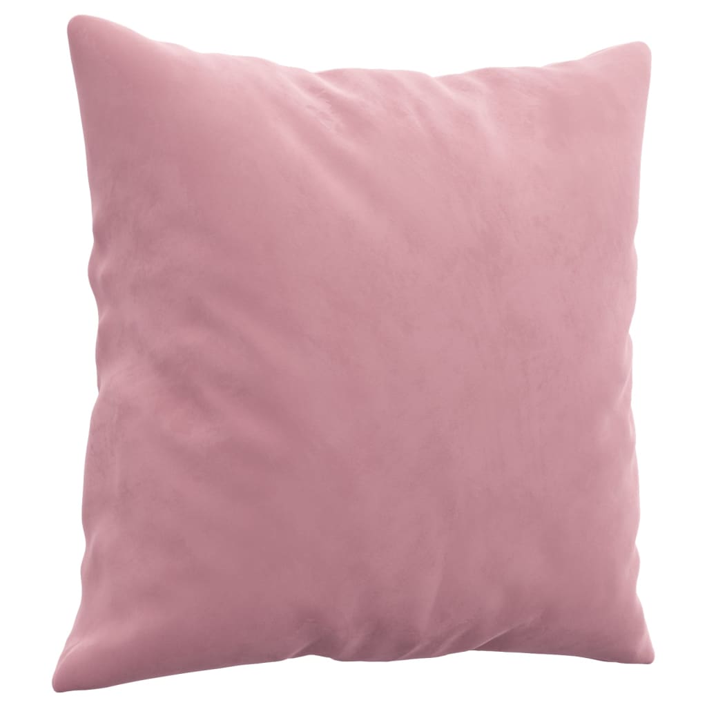 sofasæt 3 dele med puder velour lyserød