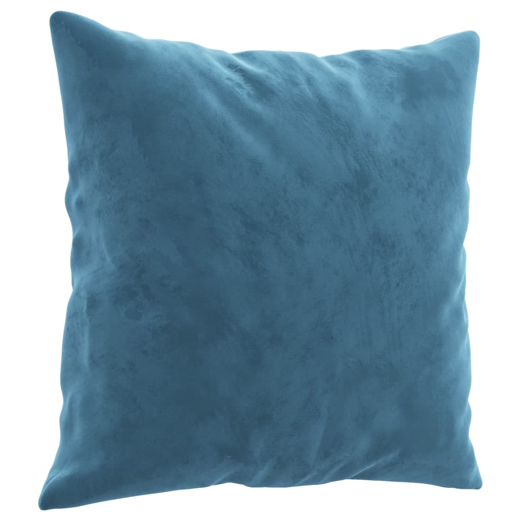 sofasæt 3 dele med puder velour blå