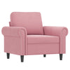 sofasæt 4 dele med puder velour lyserød