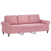 sofasæt 4 dele med puder velour lyserød