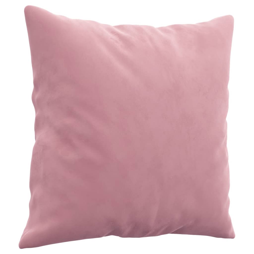 sofasæt 4 dele med puder velour lyserød