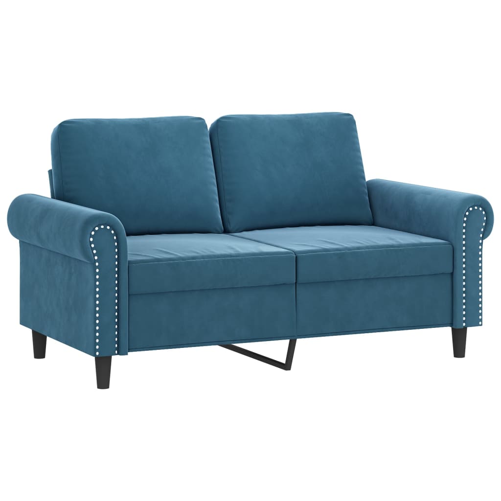sofasæt 4 dele med puder velour blå