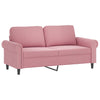 sofasæt 3 dele med hynder velour lyserød