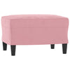 sofasæt 3 dele med hynder velour lyserød
