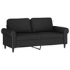 sofasæt 3 dele med hynder velour sort