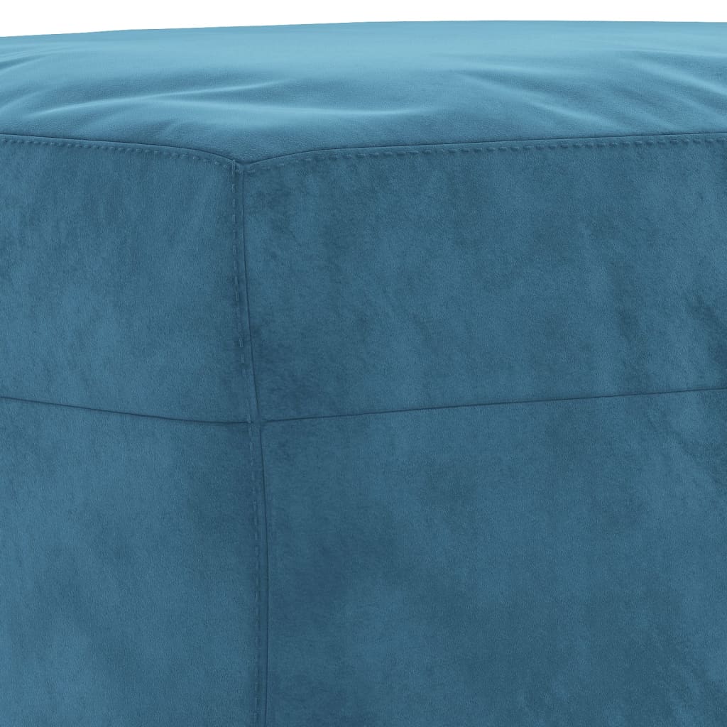 sofasæt 3 dele med hynder velour blå