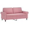 sofasæt 3 dele med puder velour lyserød