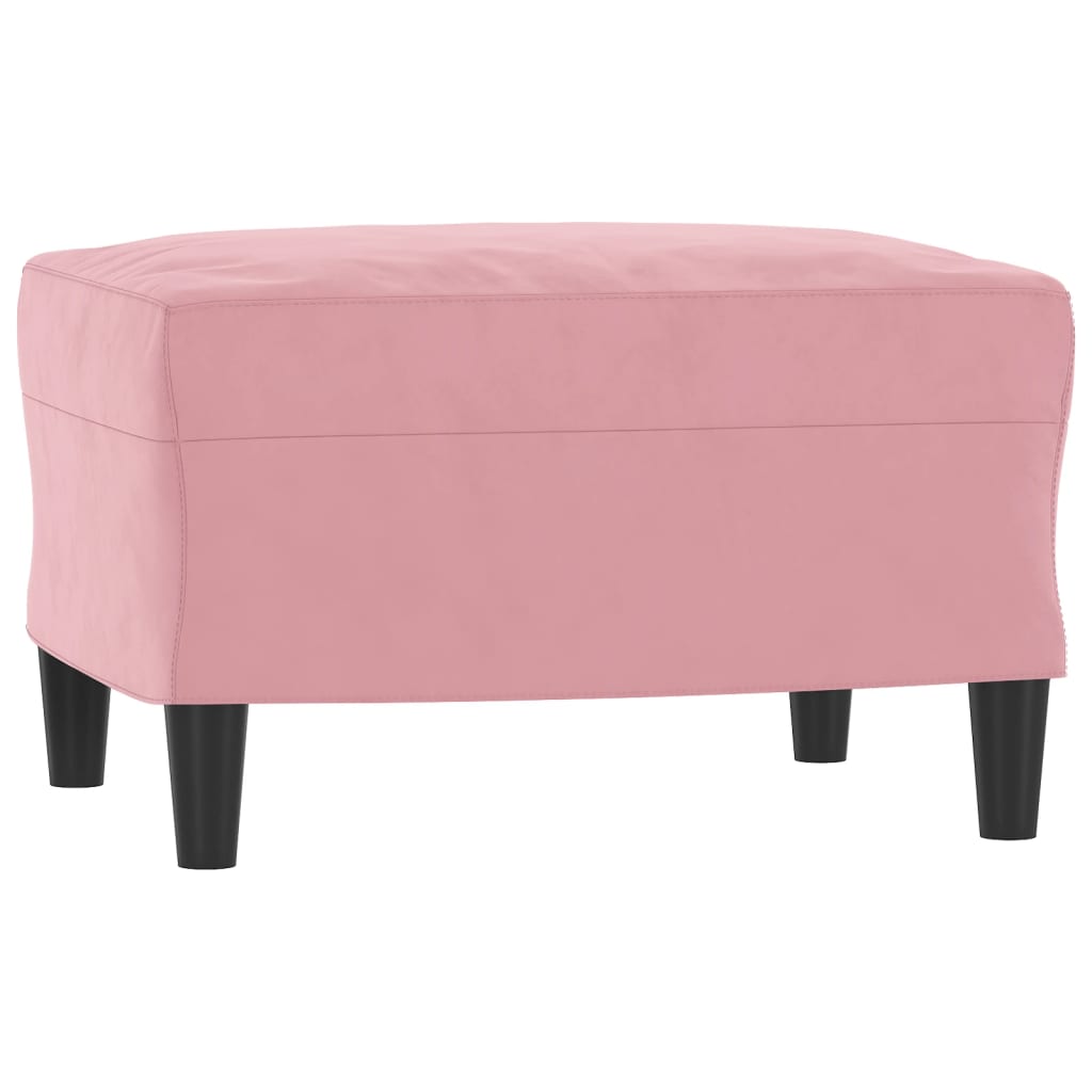 sofasæt 3 dele med puder velour lyserød