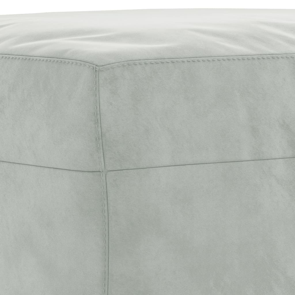 sofasæt 3 dele med hynder velour lysegrå