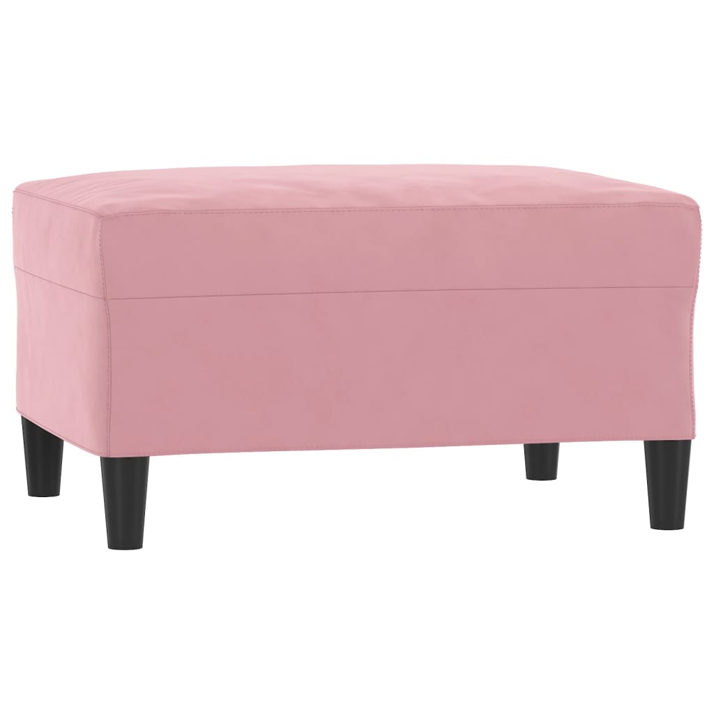 sofasæt 3 dele med puder velour lyserød