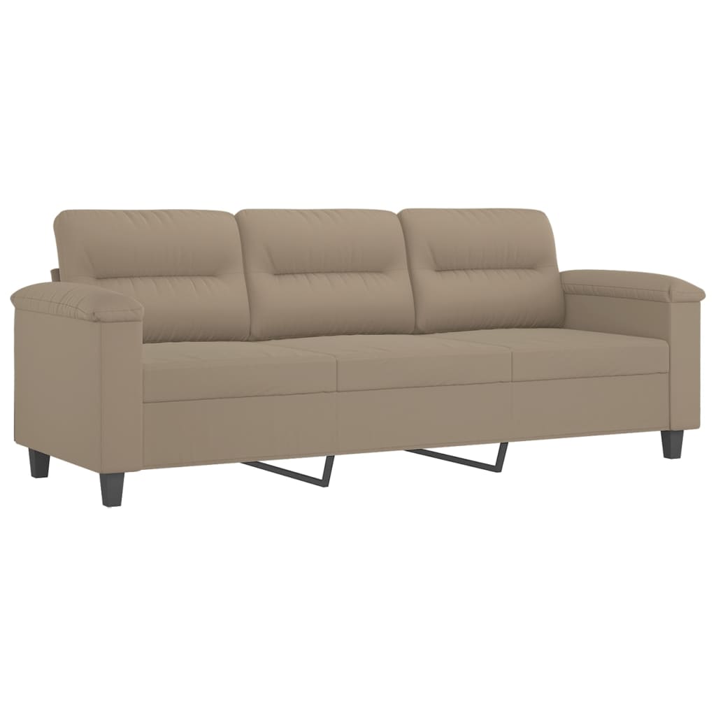 sofasæt 4 dele med hynder mikrofiberstof gråbrun