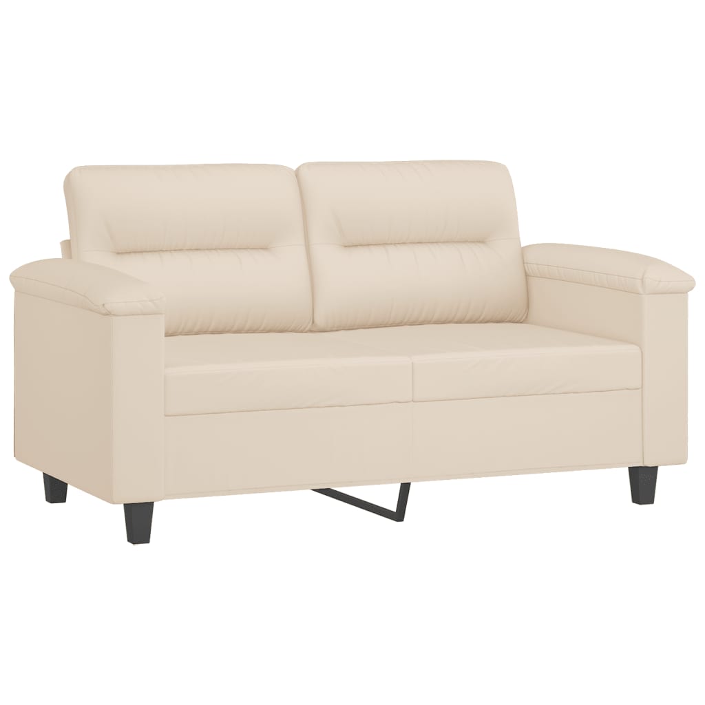 sofasæt 4 dele med hynder mikrofiberstof beige