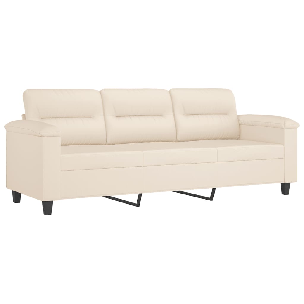 sofasæt 4 dele med puder mikrofiberstof beige