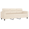sofasæt 4 dele med puder mikrofiberstof beige