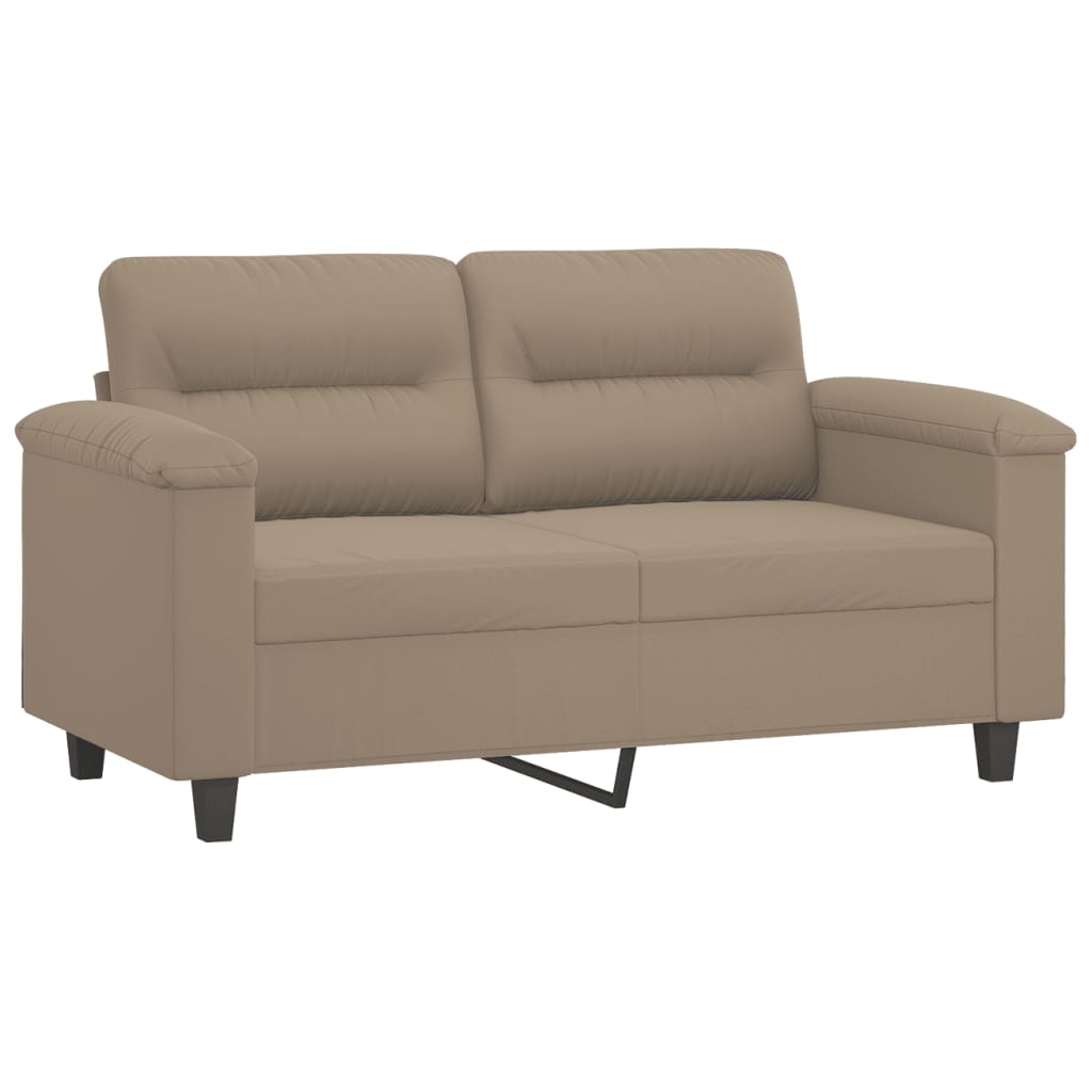 sofasæt 2 dele med hynder mikrofiberstof gråbrun