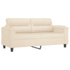 sofasæt 2 dele med hynder mikrofiberstof beige