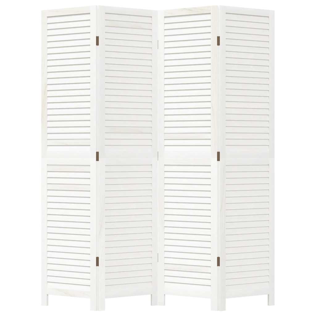 rumdeler 4 paneler massivt kejsertræ hvid