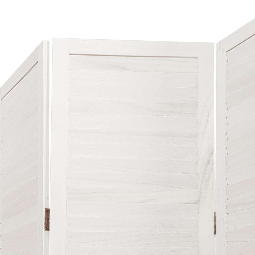 rumdeler 5 paneler massivt kejsertræ hvid