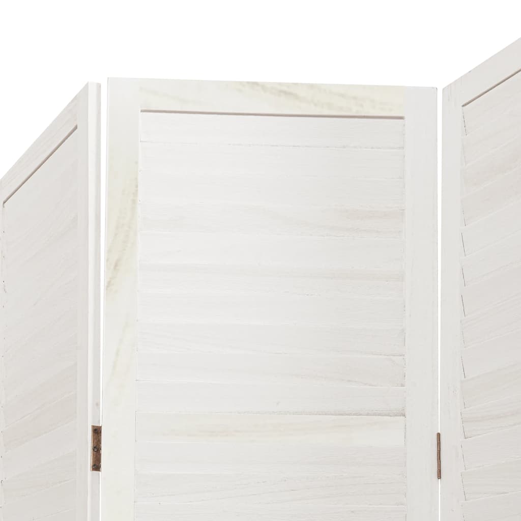 rumdeler 5 paneler massivt kejsertræ hvid