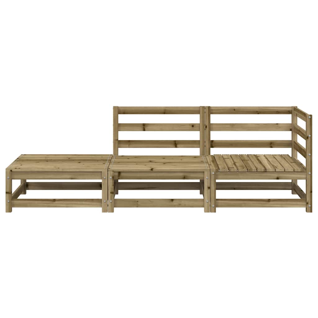 2-personers havesofa med fodskammel imprægneret fyrretræ