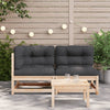 2-personers havesofa m. hynder massivt fyrretræ