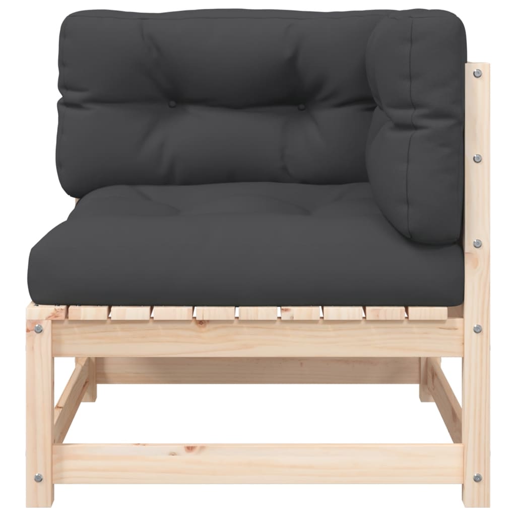 2-personers havesofa m. hynder massivt fyrretræ