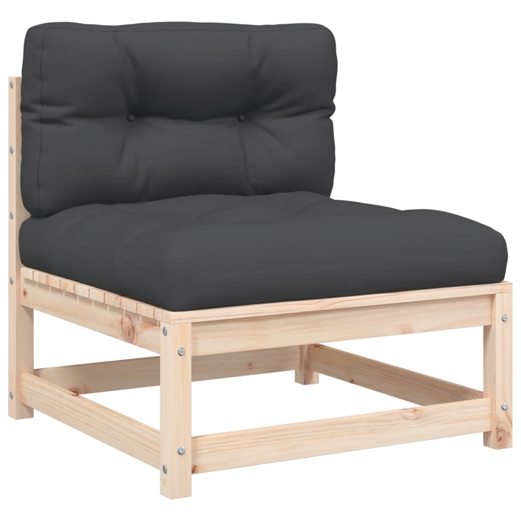 2-personers havesofa m. hynder massivt fyrretræ