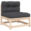 2-personers havesofa m. hynder massivt fyrretræ