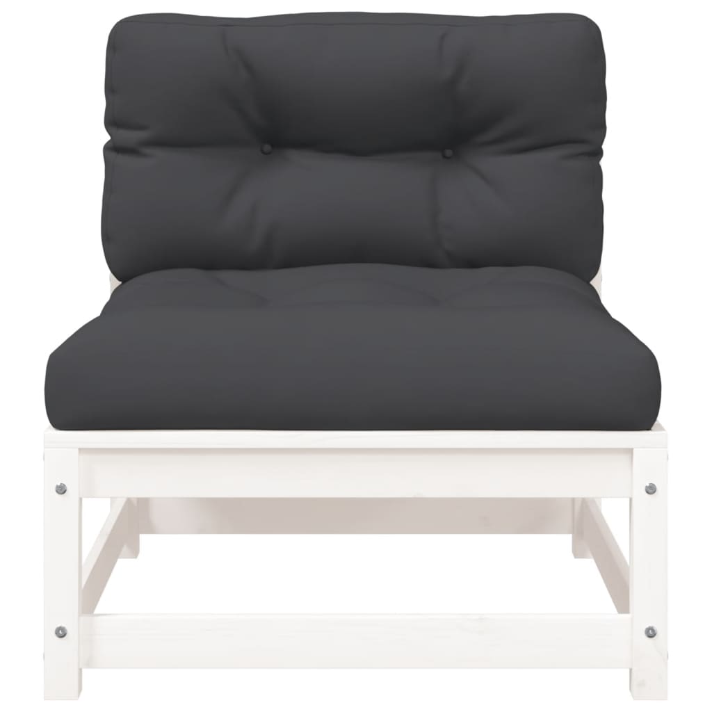 2-personers havesofa med hynder massivt fyrretræ