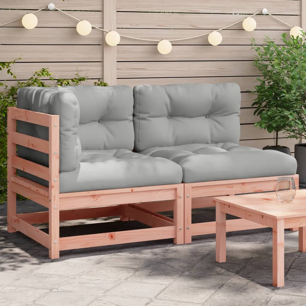 2-personers havesofa med hynder massivt douglasgran