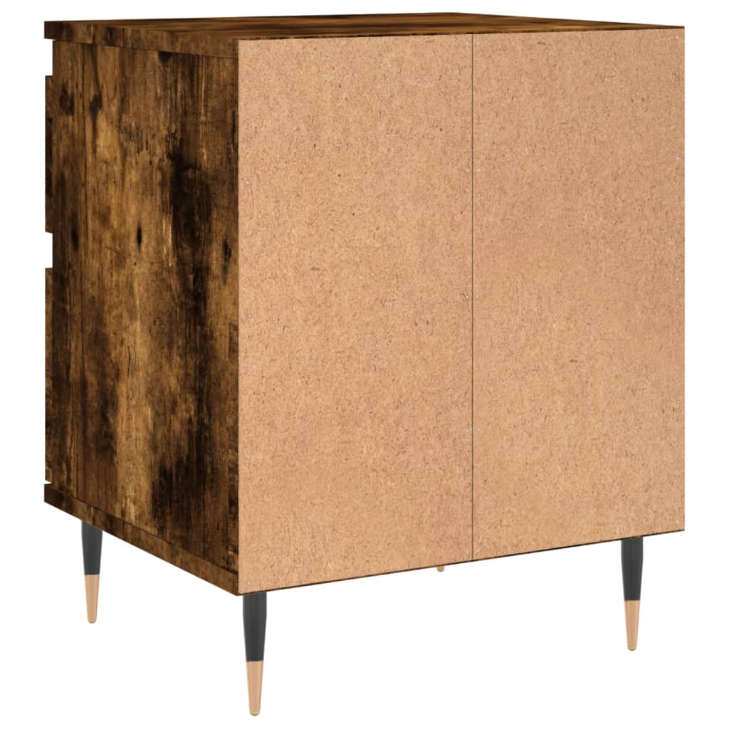 sengebord 40x35x50 cm konstrueret træ røget egetræsfarve