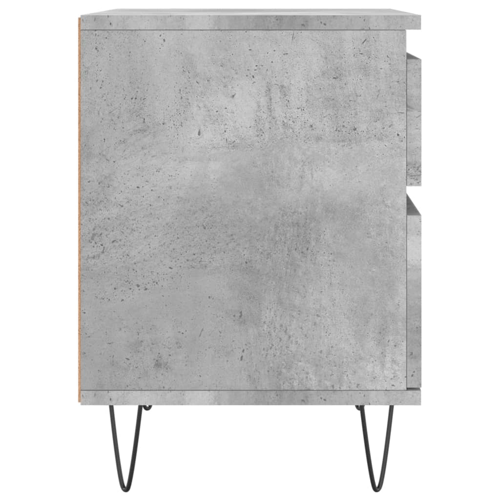 sengeborde 2 stk. 40x35x50 cm konstrueret træ betongrå