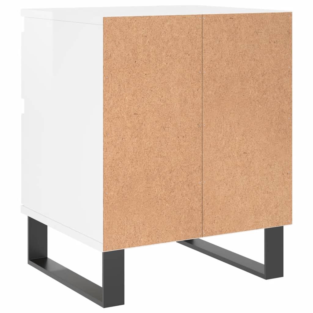 sengeskabe 2 stk. 40x35x50 cm konstrueret træ hvid højglans