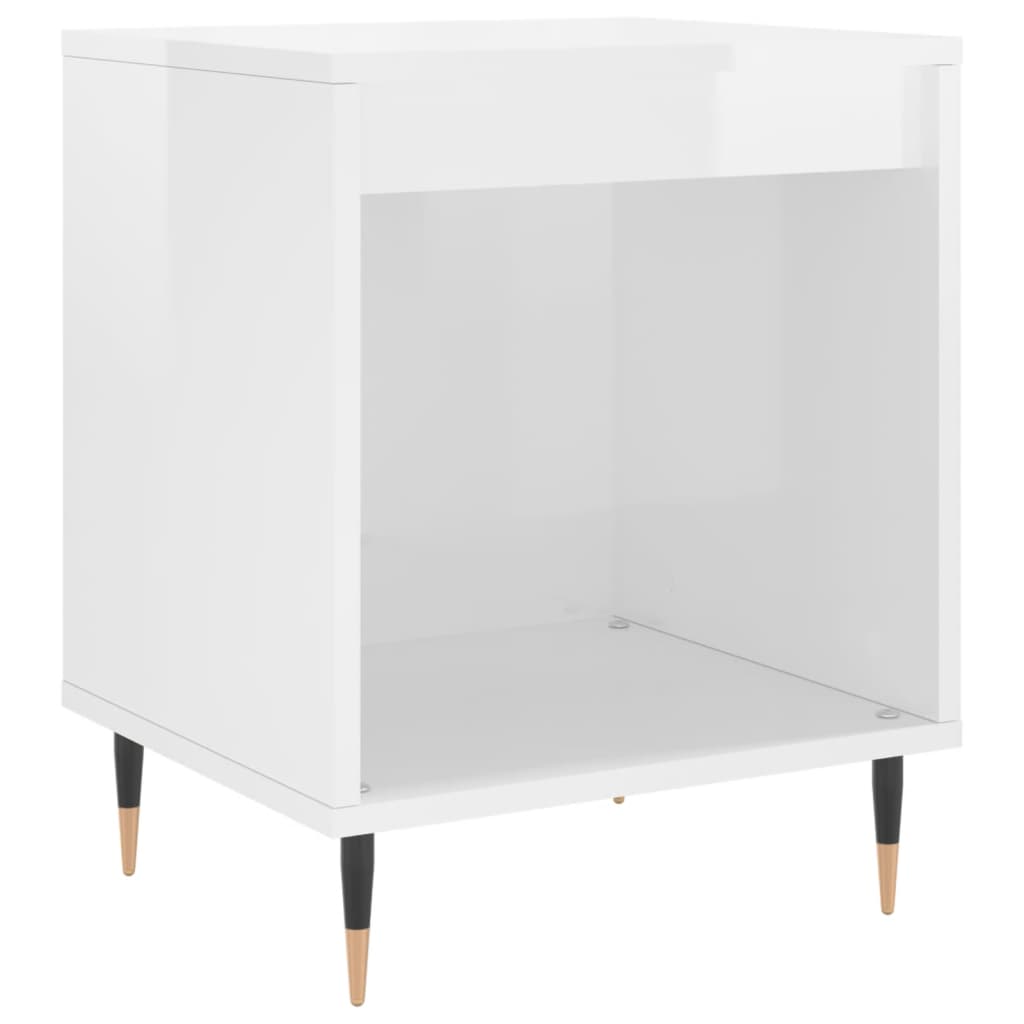 sengeskab 40x35x50 cm konstrueret træ hvid højglans