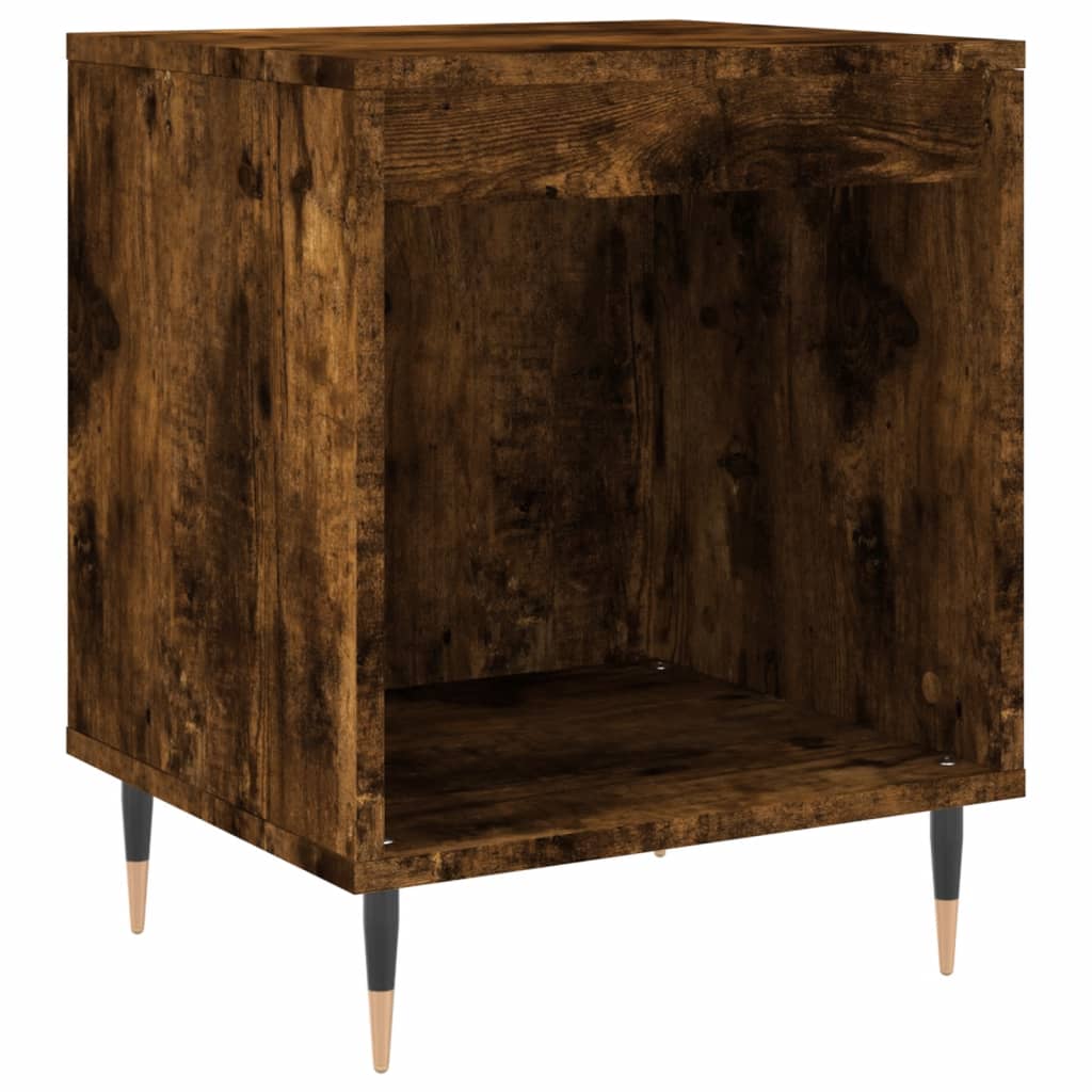 sengebord 40x35x50 cm konstrueret træ røget egetræsfarve